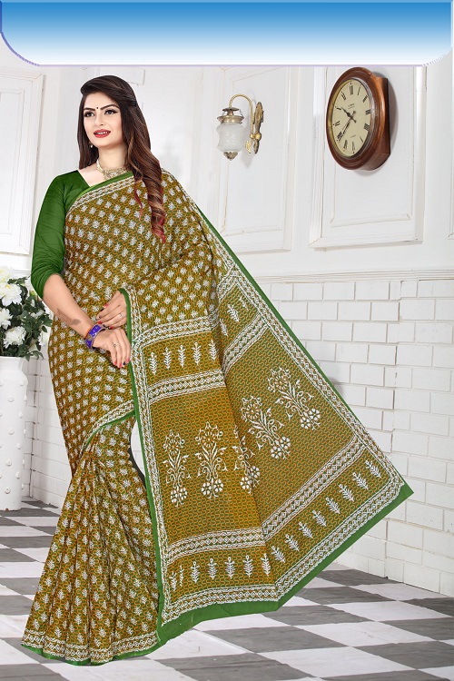 Dhoom 1 Casual Daily Wear Wholesale Cotton Printed Sarees
